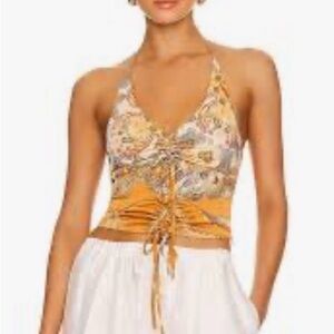 superdown Paisley Camisole - Orange and Cream